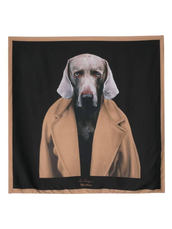 dog-print silk scarf