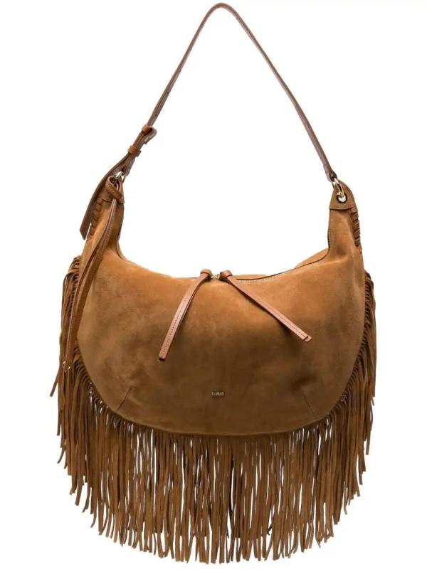 XL Franges suede shoulder bag