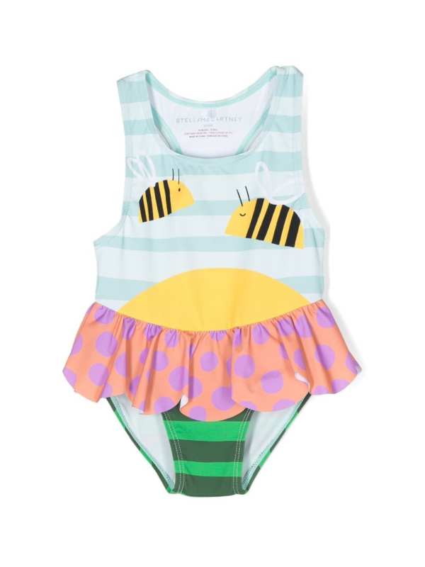 bee-print swimsui