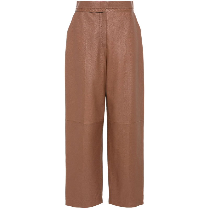 Fendi Leather Straight Trousers