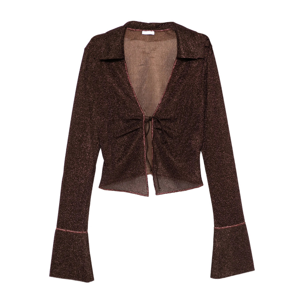 Oséree Tie-detail Bell-sleeve Top