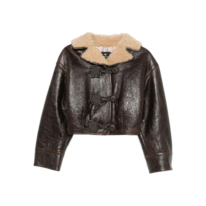 Etro Shearling-collar Leather Jacket