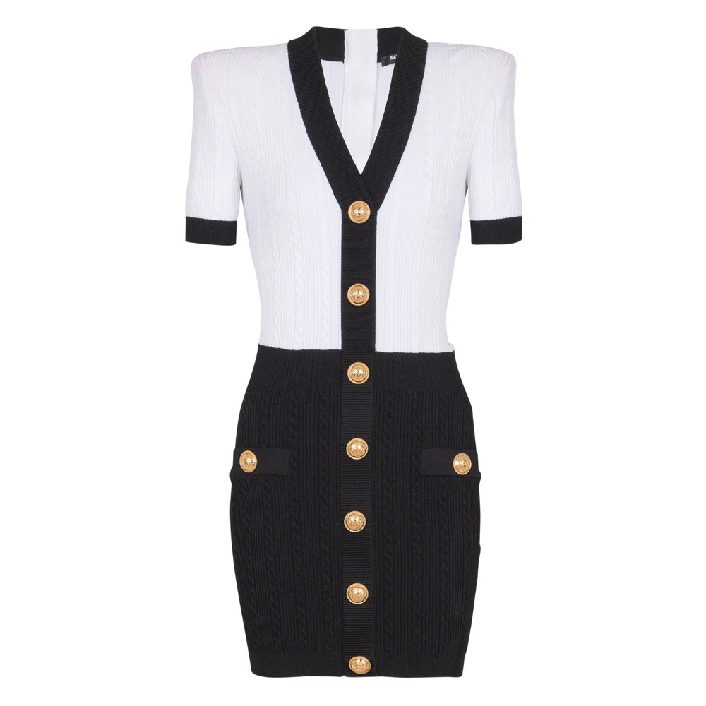 Balmain Cable-knit Bodycon Dress