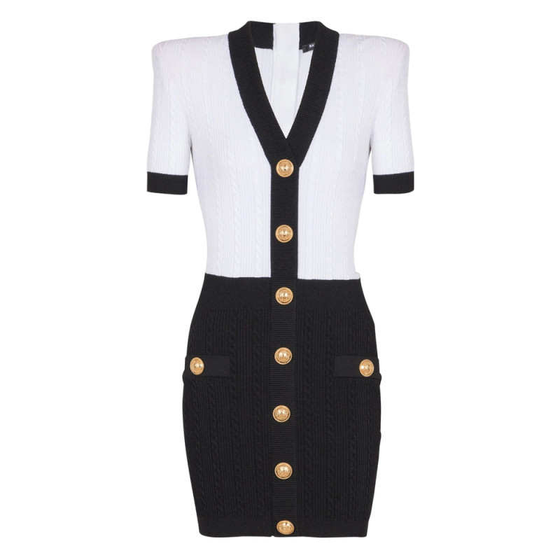 Balmain Cable-knit Bodycon Dress