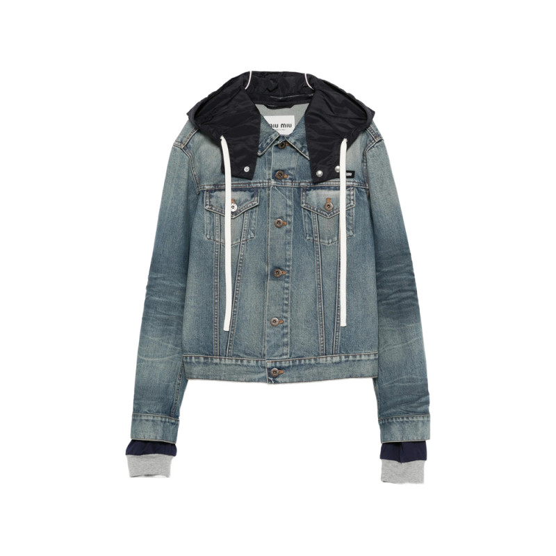 Miu Miu Hooded Denim Jacket