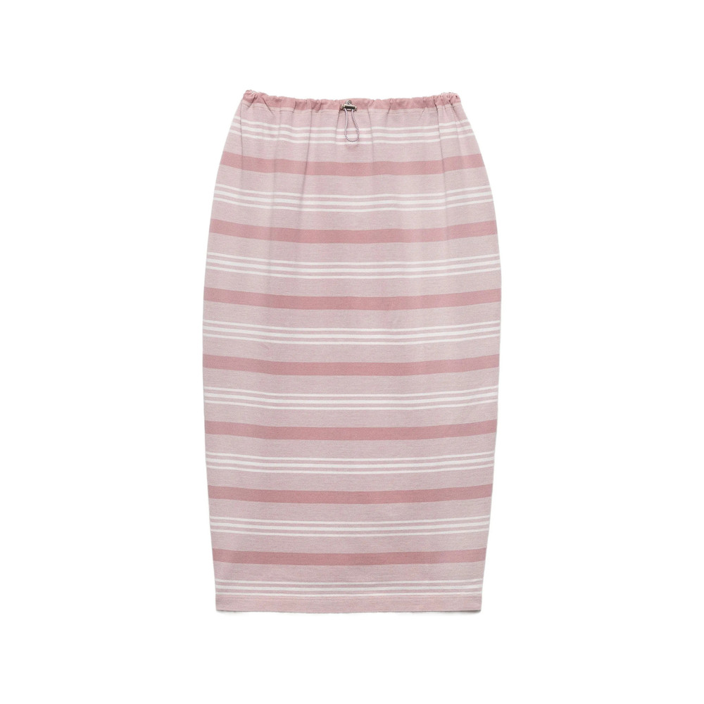 Prada Striped-detail Midi Skirt