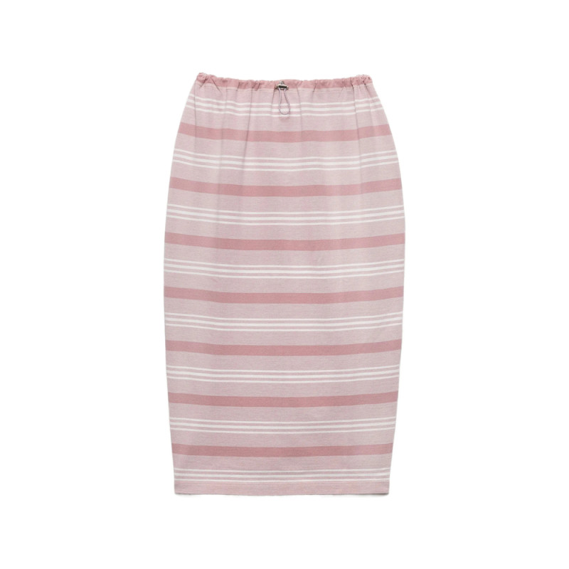 Prada Striped-detail Midi Skirt