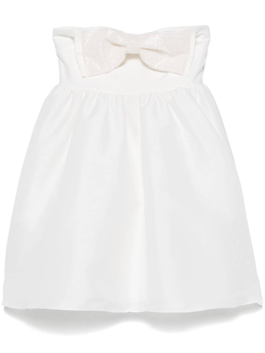 taffeta bandeau mini dress