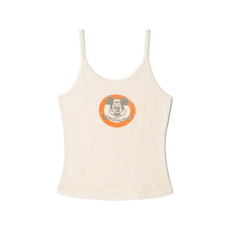 Re/done 70's Graphic-print Lace-trim Top