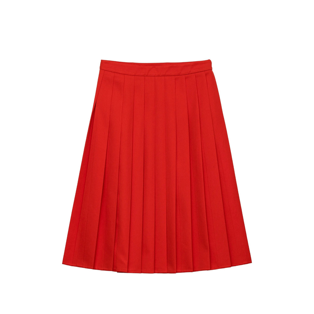 Prada Pleated Gabardine Midi-skirt