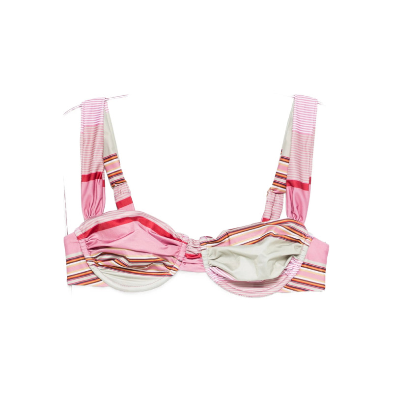 Faithfull The Brand Sol Striped Ruched Bikini Top