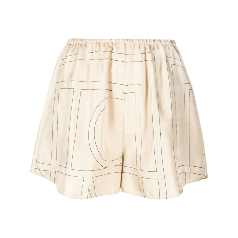 Toteme Monogram Silk Shorts