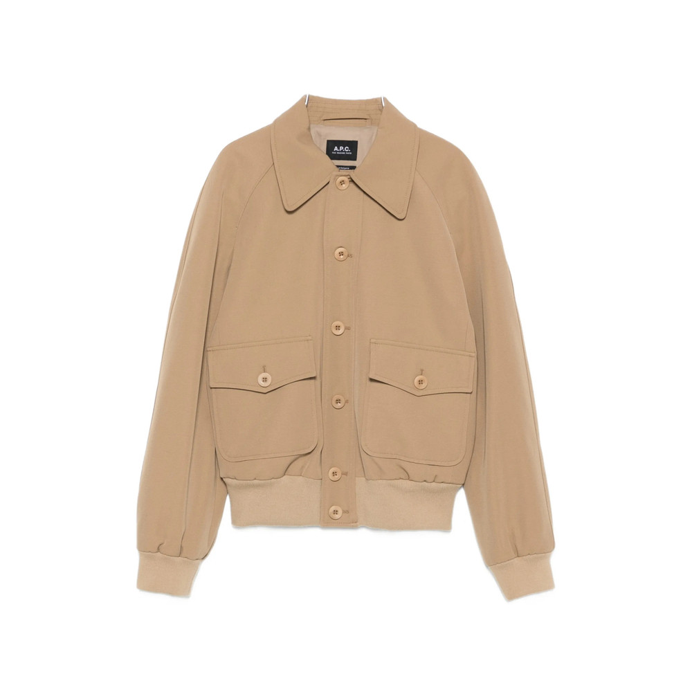 A. p.c. Button-front Collared Bomber Jacket