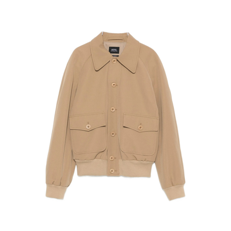 A. p.c. Button-front Collared Bomber Jacket