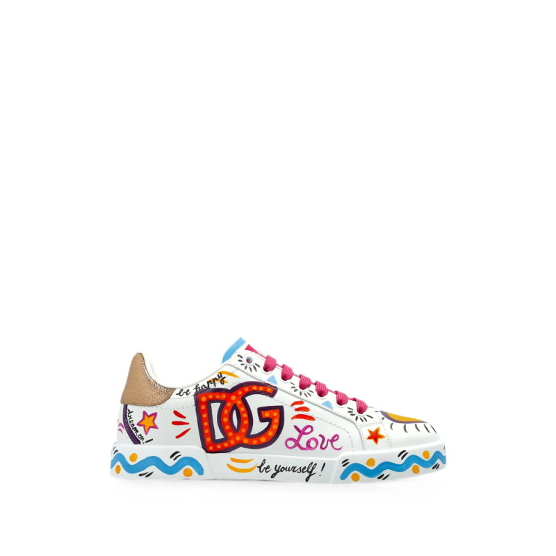 Dolce & Gabbana Leather Sports Shoes With Logo