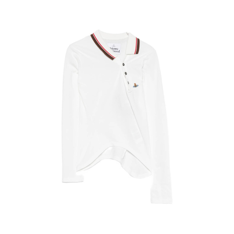 Vivienne Westwood Orb-embroidered Asymmetric Polo Shirt