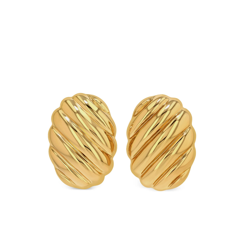 Anine Bing Ribbed Oval Earrings