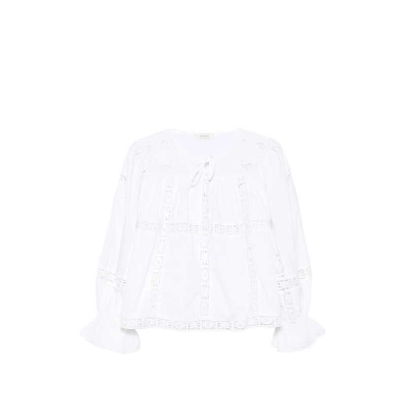 Jc Sophie Lace Ruffled Blouse