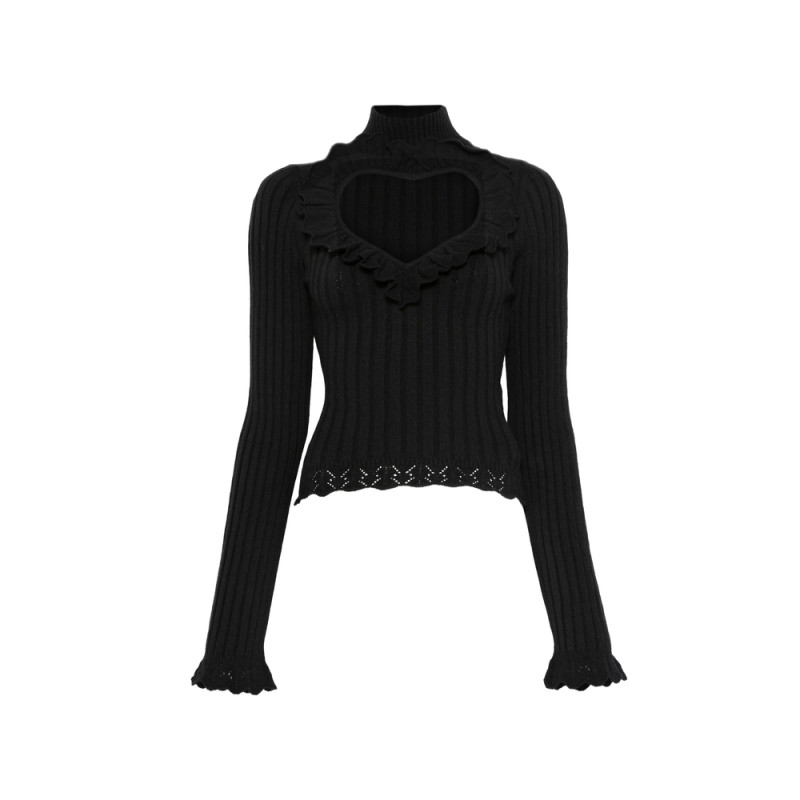 Balenciaga Heart Cutout Ruffled Top