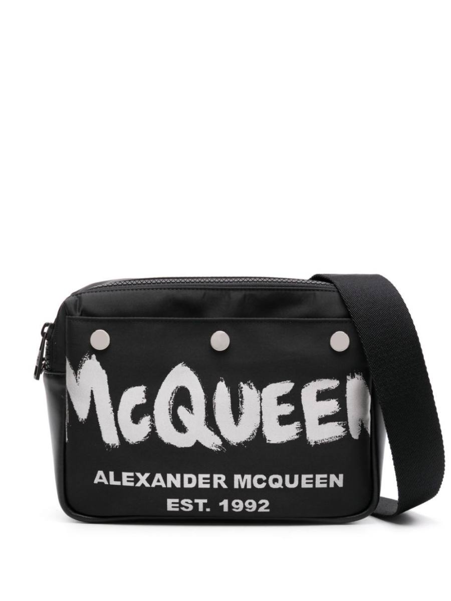 logo-print messenger bag