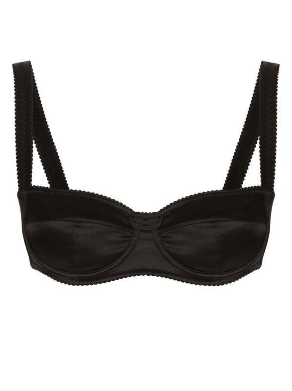 satin-finish balconette-style bra
