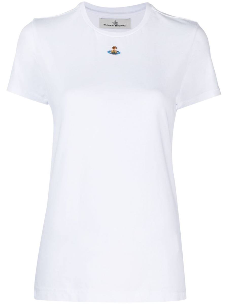 Orb logo-embroidery cotton T-shirt
