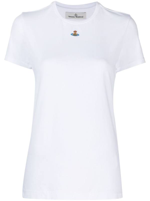 Orb logo-embroidery cotton T-shirt