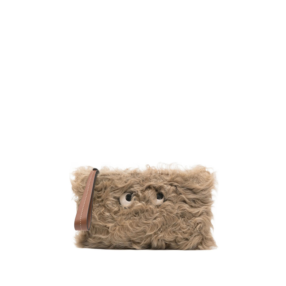 Anya Hindmarch Eye-detail Shearling Clutch Bag