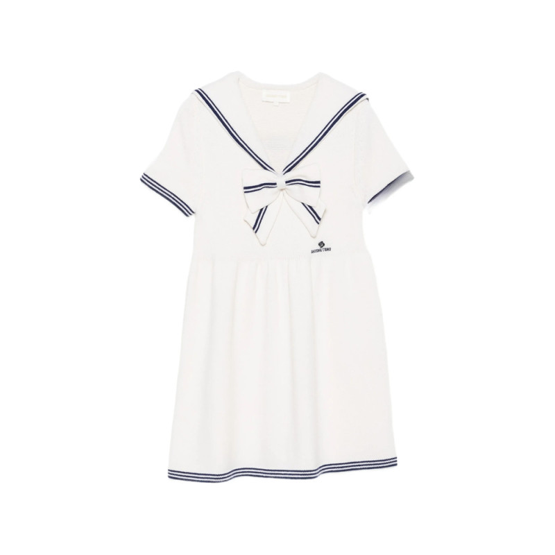 Shushu/tong Bow-detail Sailor-collar Mini Dress