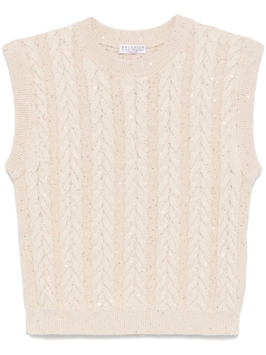 sequin-embellished vest