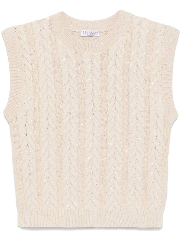 sequin-embellished vest