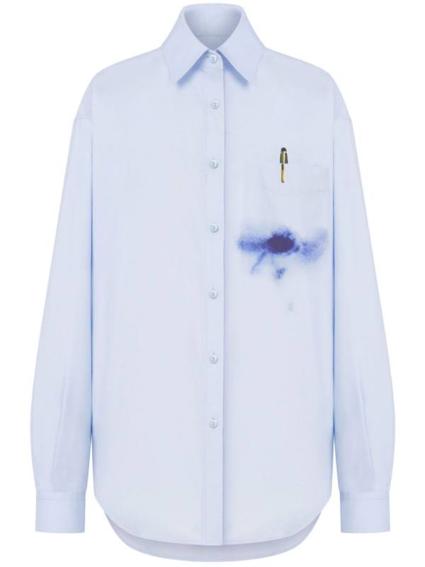 blotch-print shirt