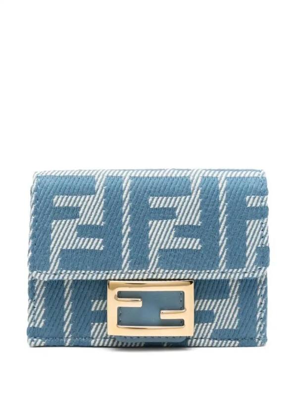 micro trifold jacquard wallet