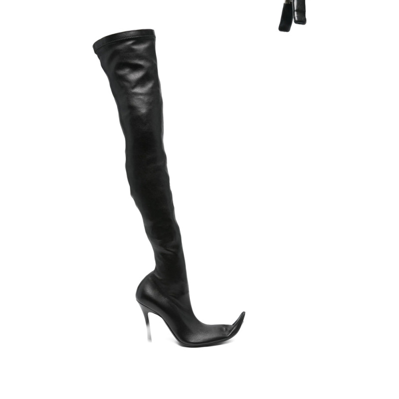 Balenciaga 110mm Leather Pointed-toe Over-the-knee Boots