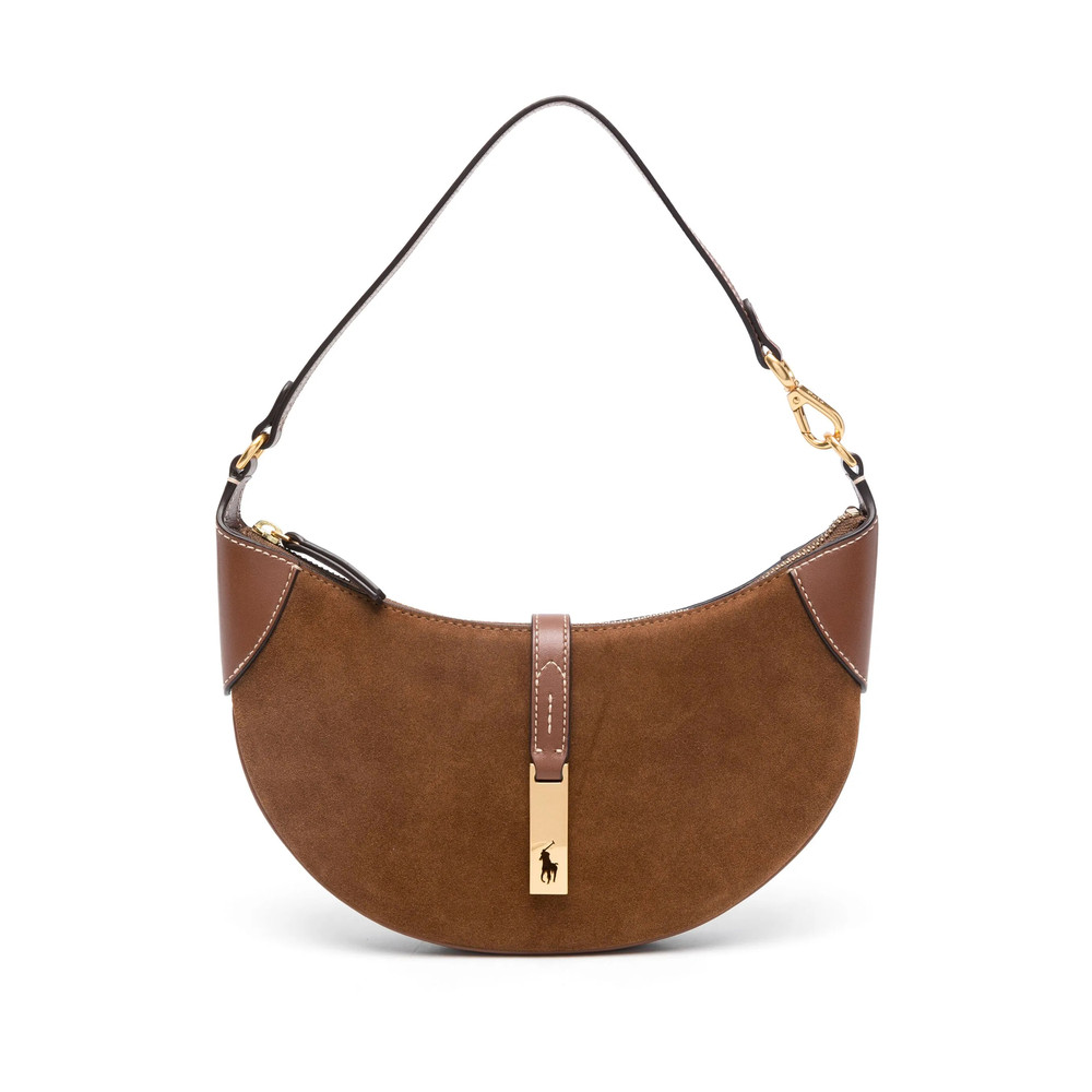 Ralph Lauren Mini Polo ID Suede Shoulder Bag