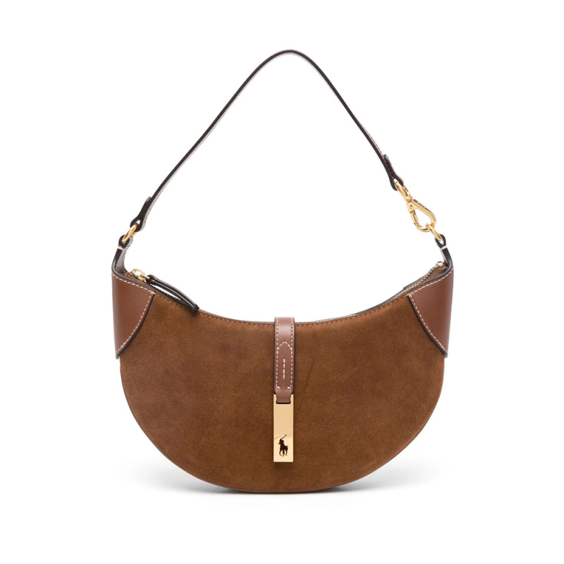 Ralph Lauren Mini Polo ID Suede Shoulder Bag