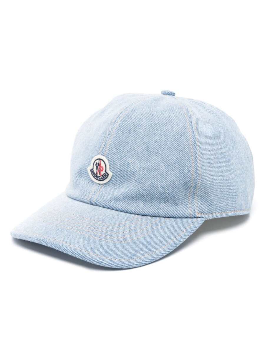 logo-patch denim cap