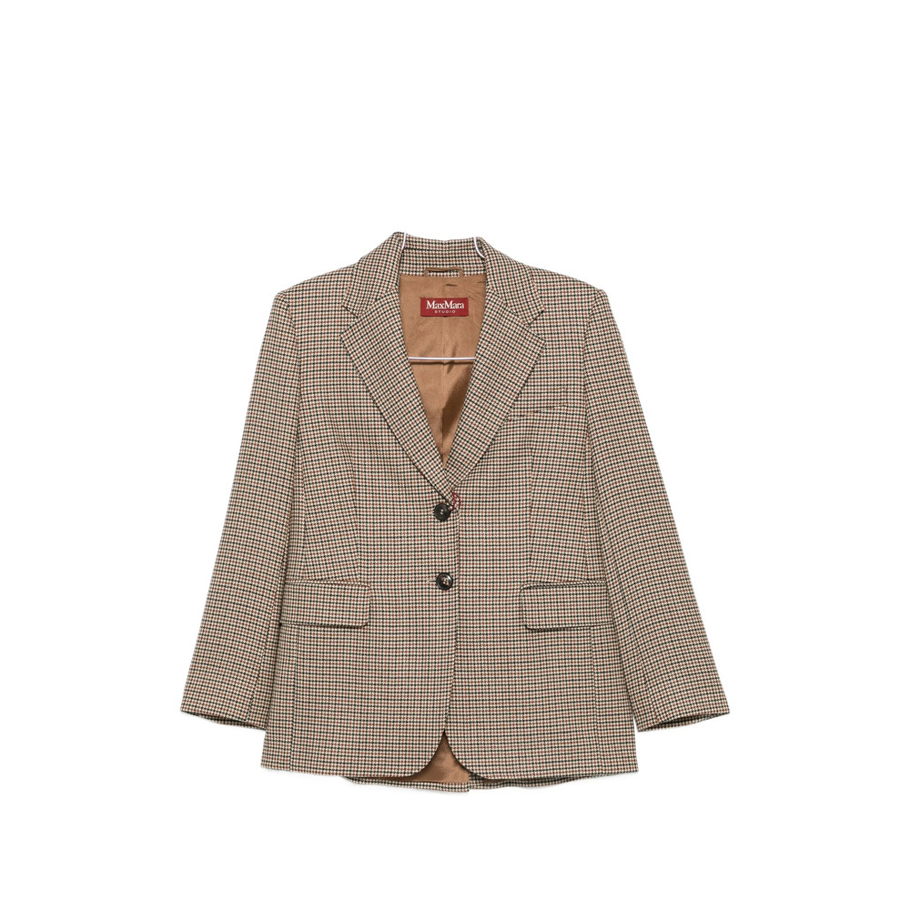 Max Mara Studio Houndstooth Single-breasted Blazer