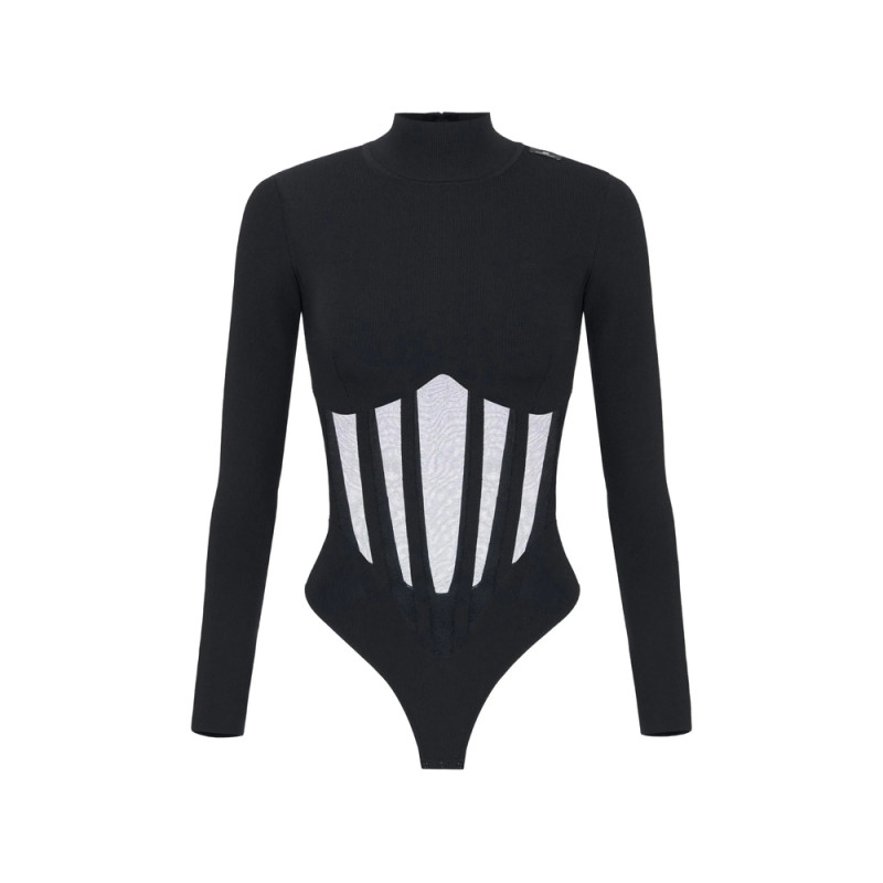 Elisabetta Franchi Knit Bustier Bodysuit