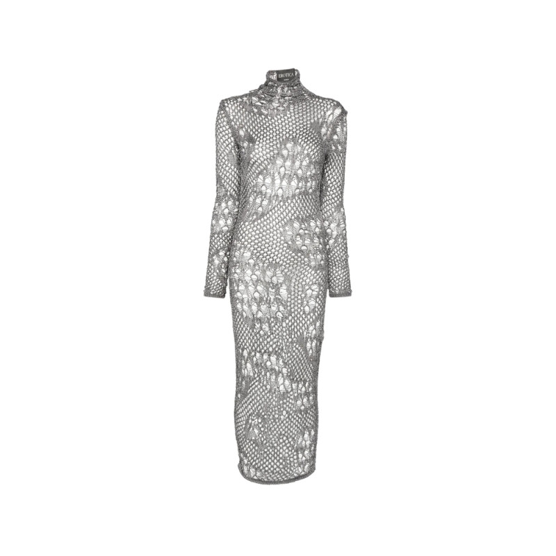 Dondup Open-knit Long-sleeved Midi Dress
