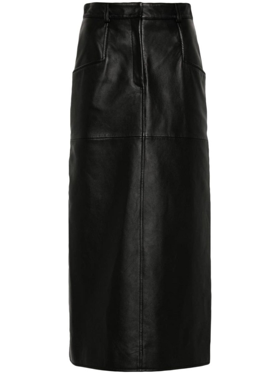 leather midi skirt