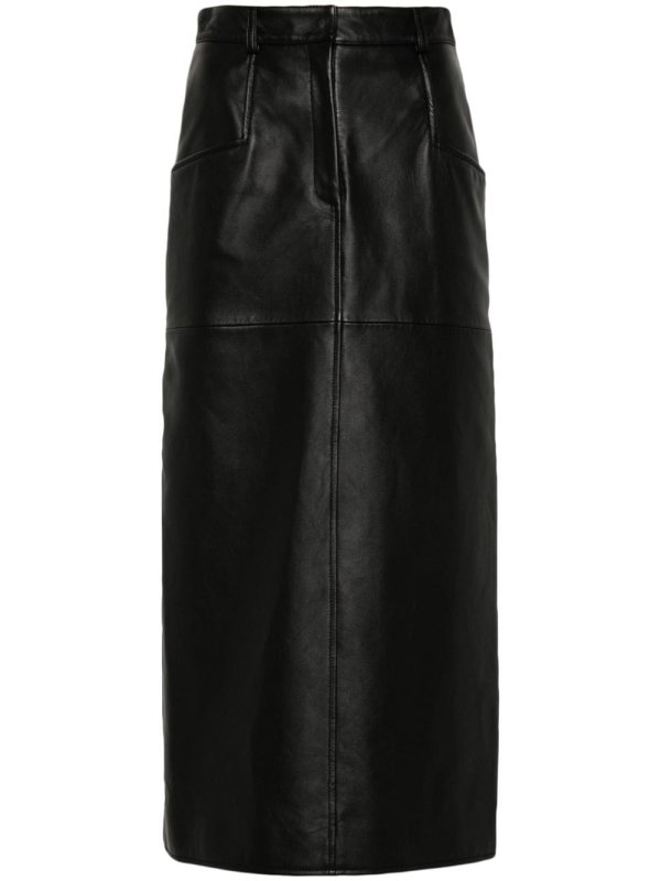 leather midi skirt