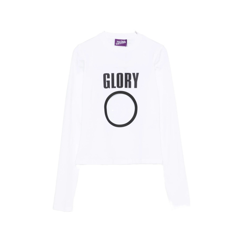 Jean Paul Gaultier Cut-out Slogan-print T-shirt