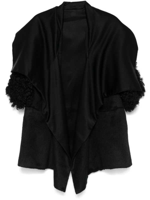 shearling-detail coat