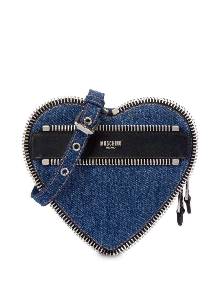 heart-shaped denim crossbody bag
