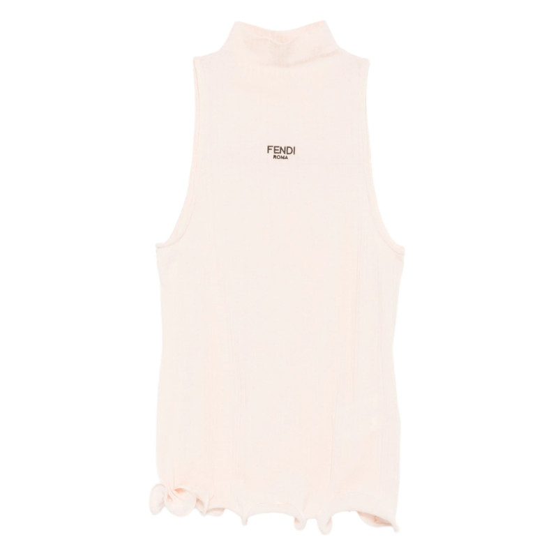 Fendi Ribbed Mock-neck Top