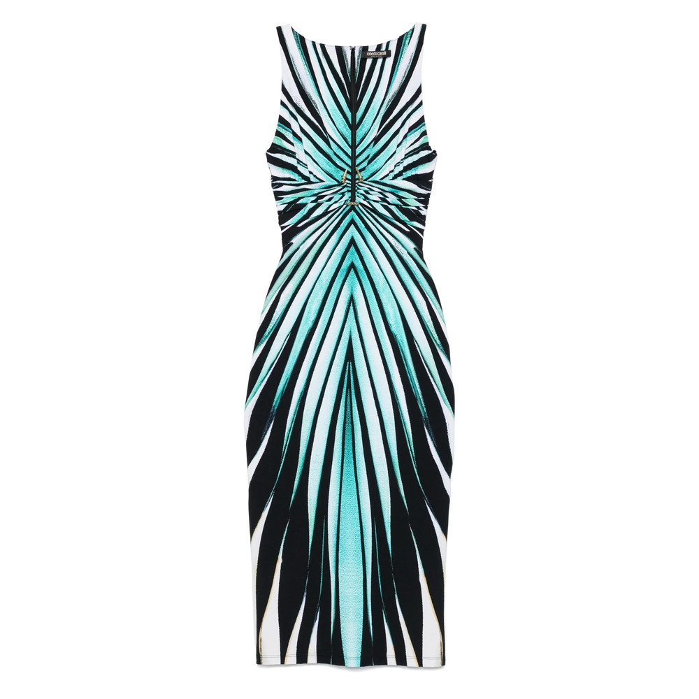 Roberto Cavalli Striped Midi Dress