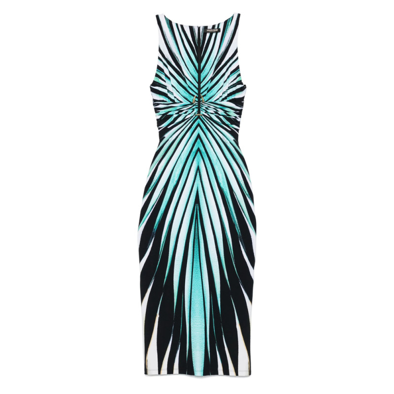 Roberto Cavalli Striped Midi Dress
