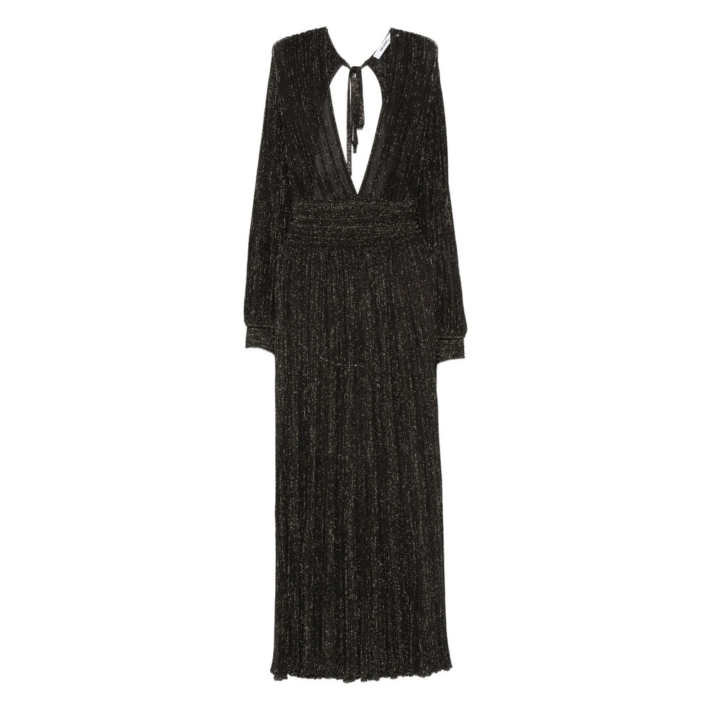 Antonino Valenti Pleated V-neck Maxi Dress