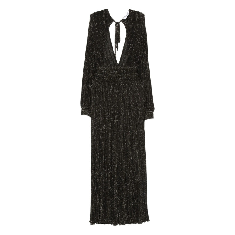 Antonino Valenti Pleated V-neck Maxi Dress
